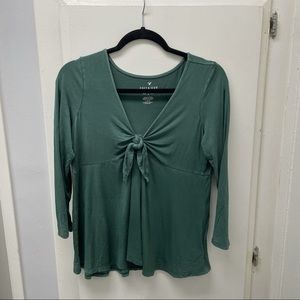 Green Baby Doll Blouse